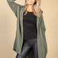 OVERSIZED SLOUCH OPEN HOODIE IN KHAKI