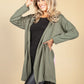 OVERSIZED SLOUCH OPEN HOODIE IN KHAKI