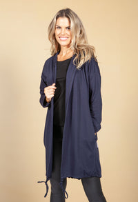 OVERSIZED SLOUCH OPEN HOODIE IN NAVY