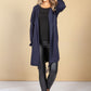 OVERSIZED SLOUCH OPEN HOODIE IN NAVY