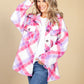 Pink Pop Soft Check Shacket