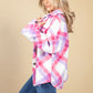 Pink Pop Soft Check Shacket