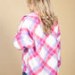 Pink Pop Soft Check Shacket