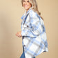 Light Blue Soft Check Shacket