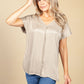 Beige Silk Feel Front Top