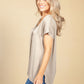 Beige Silk Feel Front Top