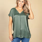 Khaki Silk Feel Front Top