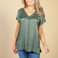 Khaki Silk Feel Front Top