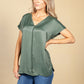 Khaki Silk Feel Front Top