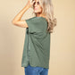 Khaki Silk Feel Front Top