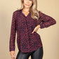 Deep Red Leopard Print Blouse