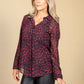 Deep Red Leopard Print Blouse