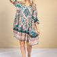 Tunic Style Dress in Emerald Paisley