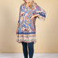 Tunic Style Dress in Blue and Orange Paisley