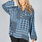 Hounds Tooth Blouse in Blue Mix