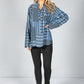 Hounds Tooth Blouse in Blue Mix