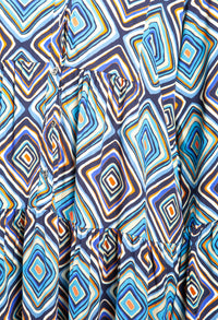 Groovy Blue Print Dress