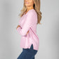 V NECK SOFT KNIT JUMPER IN MAUVE