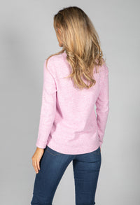 V NECK SOFT KNIT JUMPER IN MAUVE