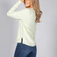 V NECK SOFT KNIT JUMPER IN PEA MELANGE