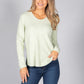 V NECK SOFT KNIT JUMPER IN PEA MELANGE