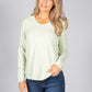 V NECK SOFT KNIT JUMPER IN PEA MELANGE