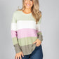 NECK JUMPER WITH COLOUR BLOCK STRIPES