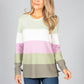 NECK JUMPER WITH COLOUR BLOCK STRIPES