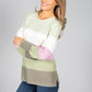 NECK JUMPER WITH COLOUR BLOCK STRIPES