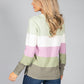 NECK JUMPER WITH COLOUR BLOCK STRIPES