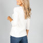 Â¾ SLEEVE TOP WITH PLACEMENT PRINT IN IVORY