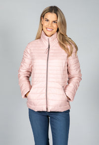 QUILTED COAT IN ROSE