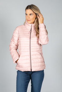 QUILTED COAT IN ROSE