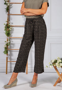 Trousers with print Mahola abstract in Soft Green