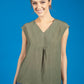 Farani crepe summer blouse in Soft Moss