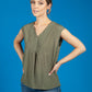 Farani crepe summer blouse in Soft Moss