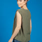 Farani crepe summer blouse in Soft Moss