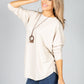 Round Neck Relaxed Top with Necklace in Sand