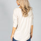 Round Neck Relaxed Top with Necklace in Sand