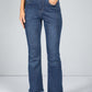 Mid-Wash Frayed Hem Flared Jeans