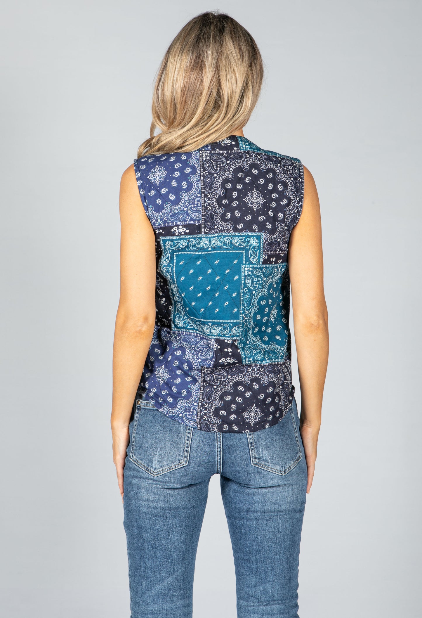 Sea Blue Paisley Vest