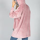 Velvet Logo Strap Hoodie in Dusty Pink