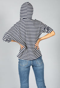 Fine Knit Striped Hoodie