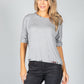 Super Soft Printed Neckline Pullover in Light Grey