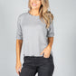 Super Soft Printed Neckline Pullover in Light Grey