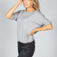 Super Soft Printed Neckline Pullover in Light Grey