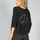 Peace Fine Knit Cardigan in Black