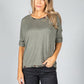 Super Soft Printed Neckline Pullover in Khaki