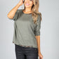 Super Soft Printed Neckline Pullover in Khaki