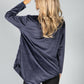 Zip Detail Velvet Sweater in Navy